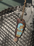 Sleepy Teddy PeaPod Bag Charm | Handmade Hand-Painted Accessory