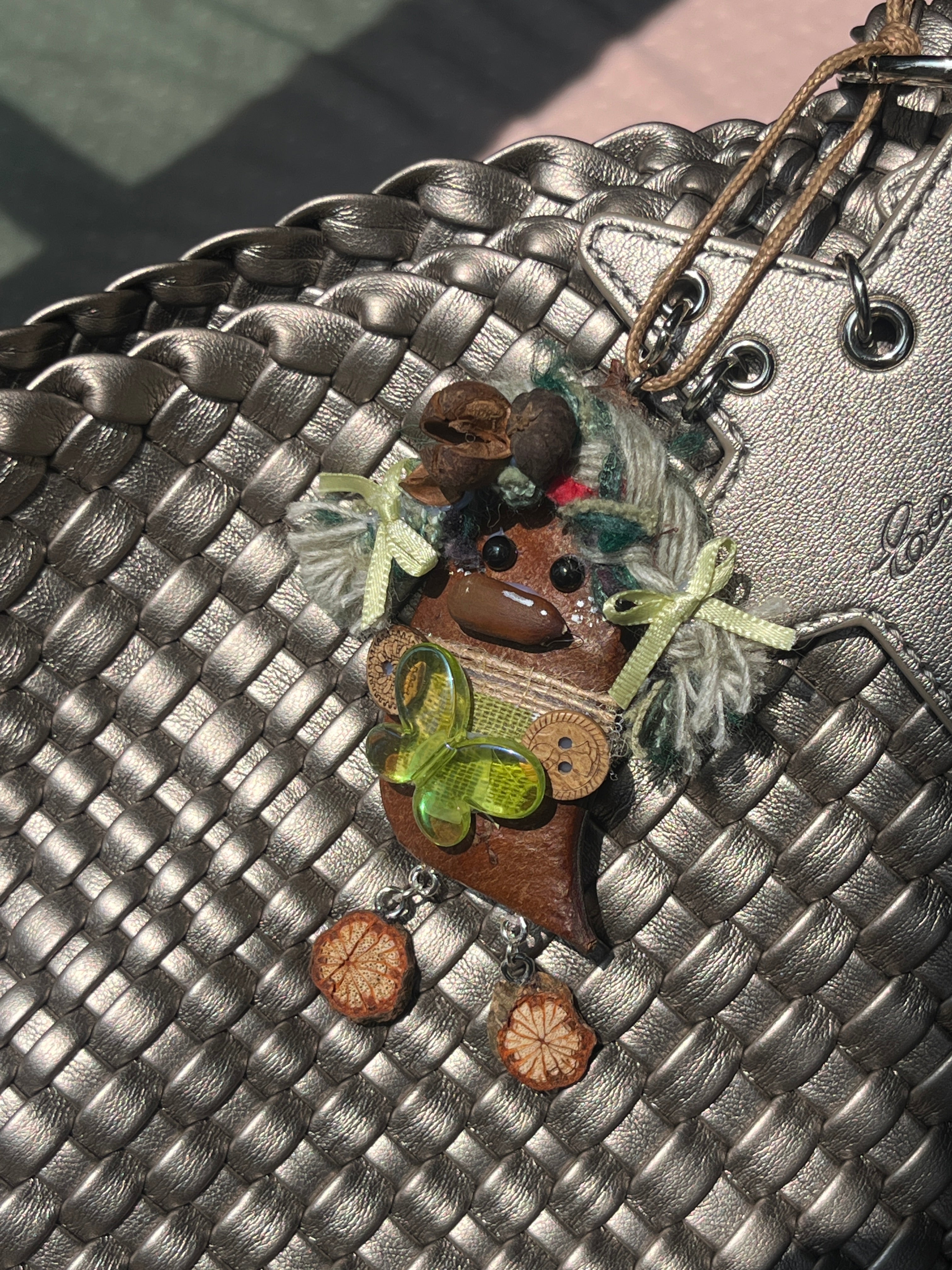 Green Butterfly PeaPod Bag Charm | Handmade Whimsical Accessory