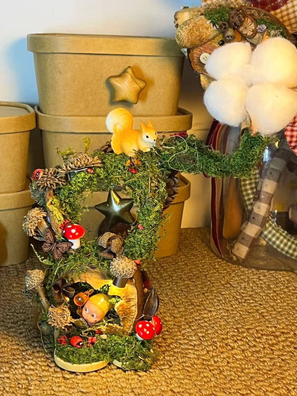 Woodland Story PeaPod Doll | Handmade Double-Sided Art Doll