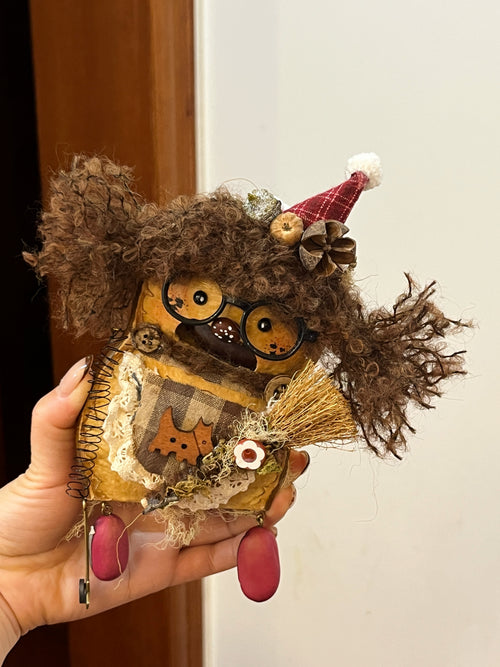 Christmas Story PeaPod Doll | Handmade Double-Sided Art Doll
