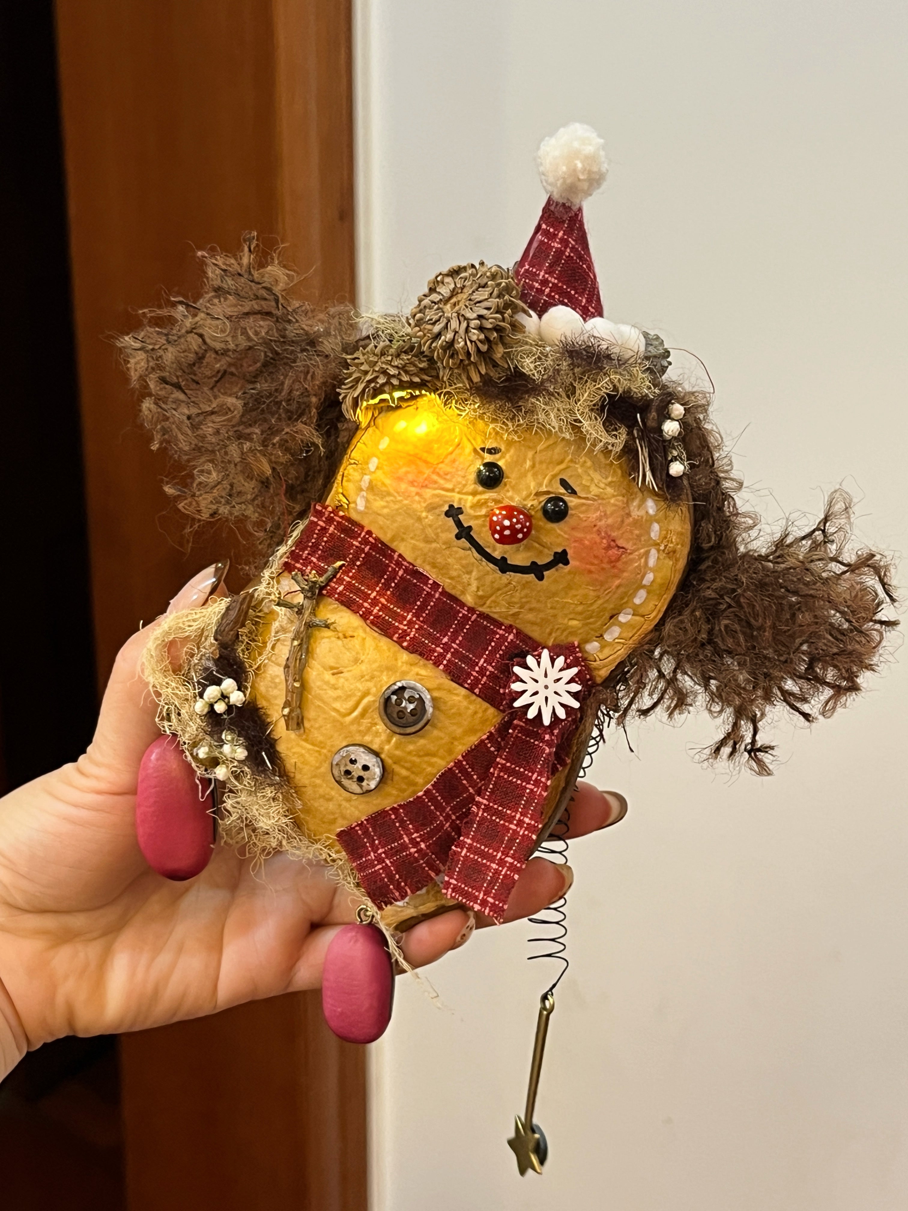Christmas Story PeaPod Doll | Handmade Double-Sided Art Doll
