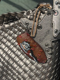 Red Beaded PeaPod Bag Charm | Handmade Hand-Painted Accessory