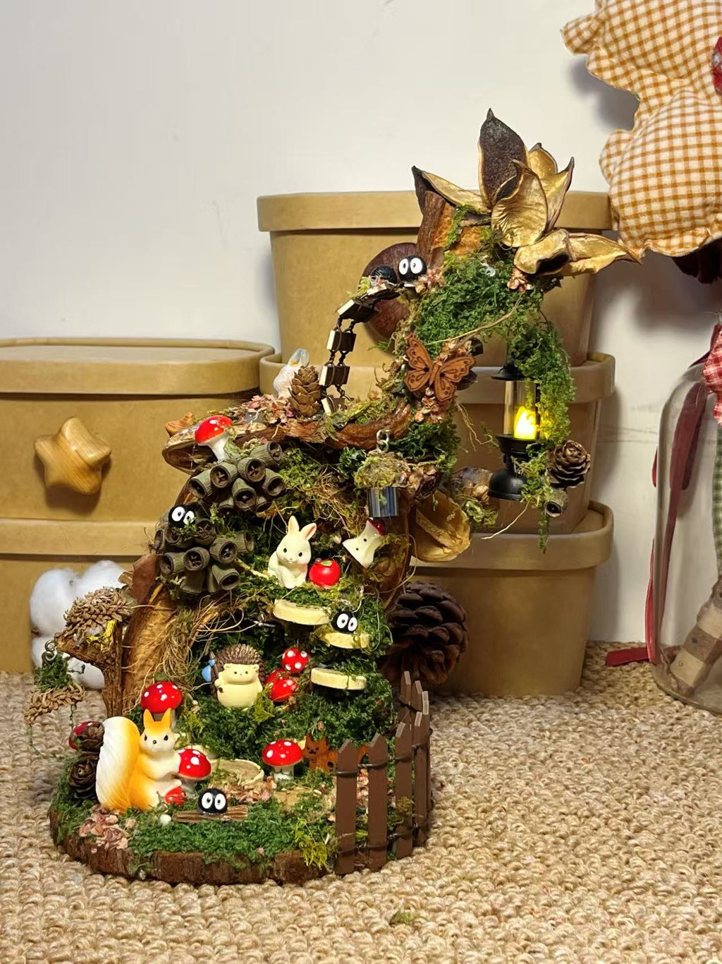 Woodland Secret Garden PeaPod Doll | Handmade Double-Sided Art Doll