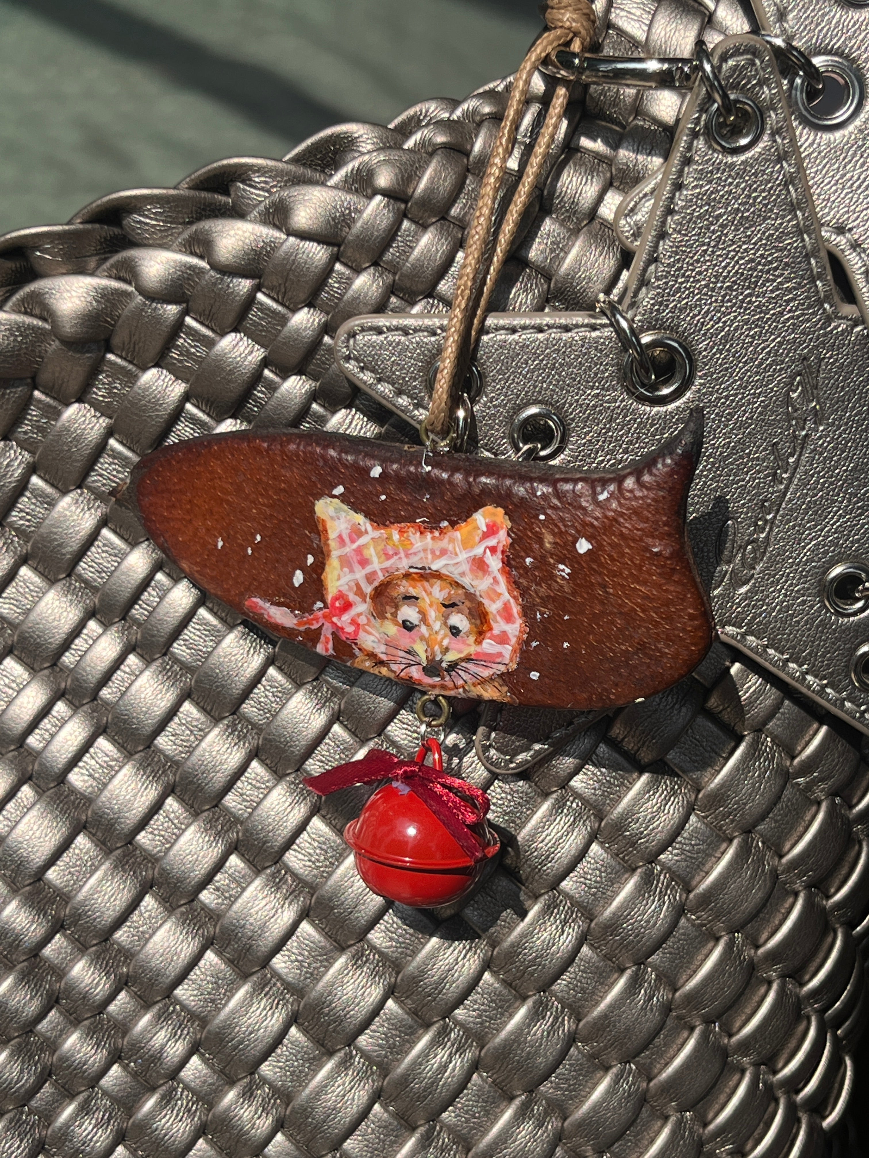 Red Hood Fox PeaPod Bag Charm | Handmade Hand-Painted Accessory