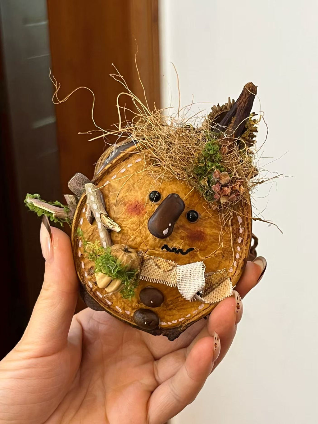 Autumn Woodland PeaPod Doll | Handmade Double-Sided Art Doll