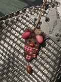Pink Ear PeaPod Bag Charm | Handmade Whimsical Accessory