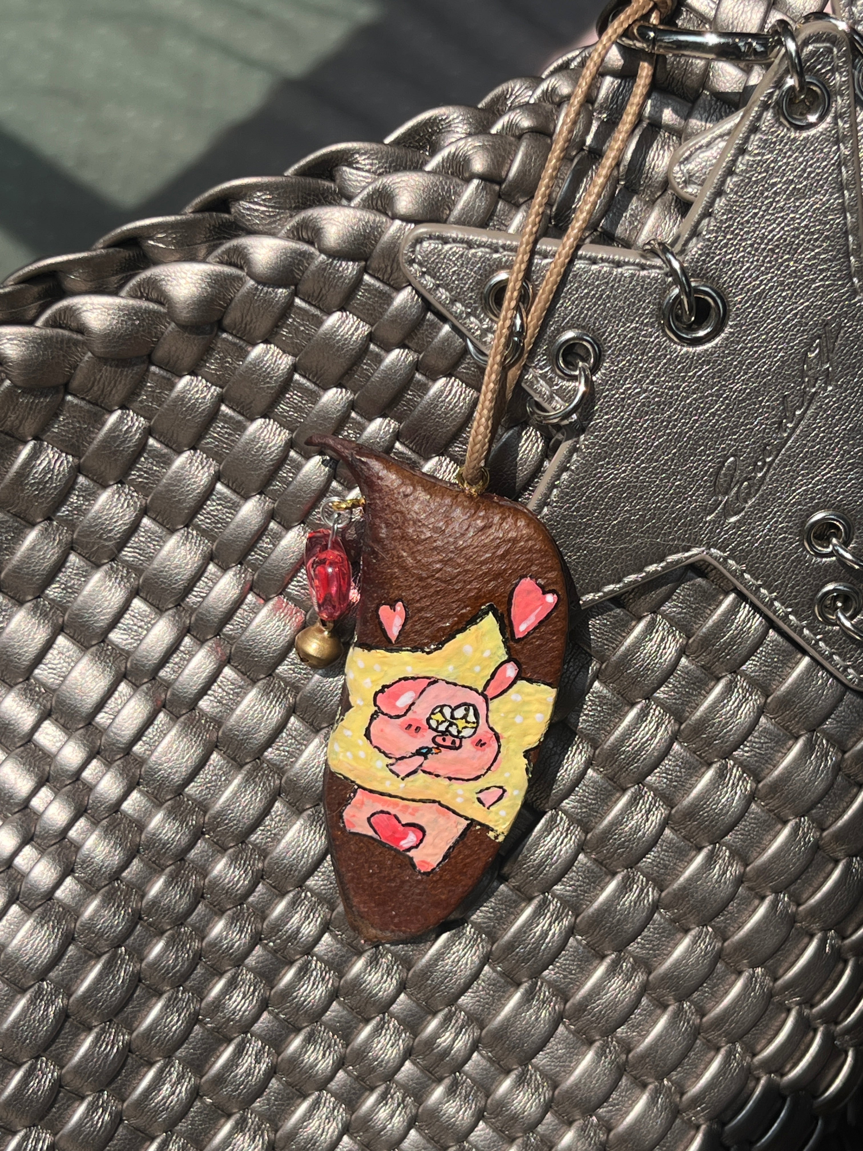 Piggy PeaPod Bag Charm | Handmade Whimsical Accessory