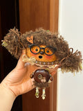 Handmade Double-Sided Pea Pod Doll | Whimsical Art Doll with Braided Hair and Glasses Girl Back