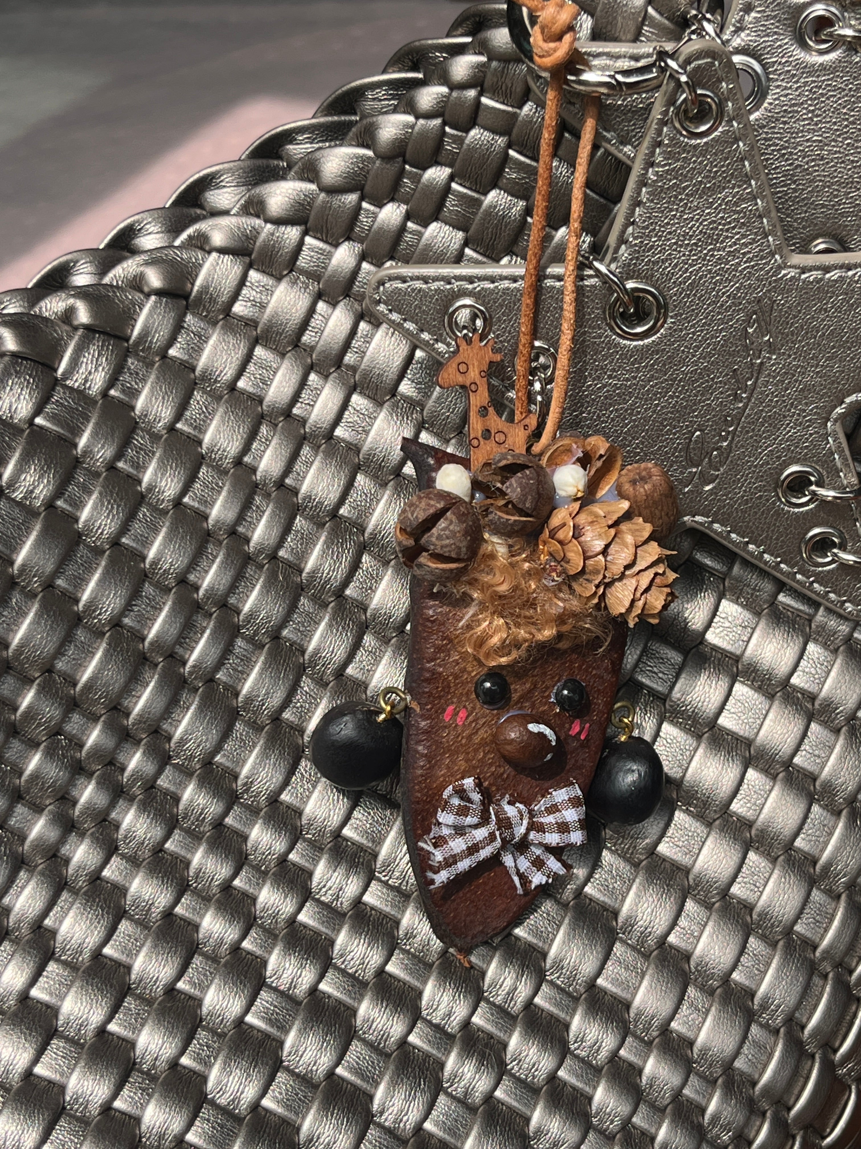 Little Deer PeaPod Bag Charm | Handmade Woodland Accessory