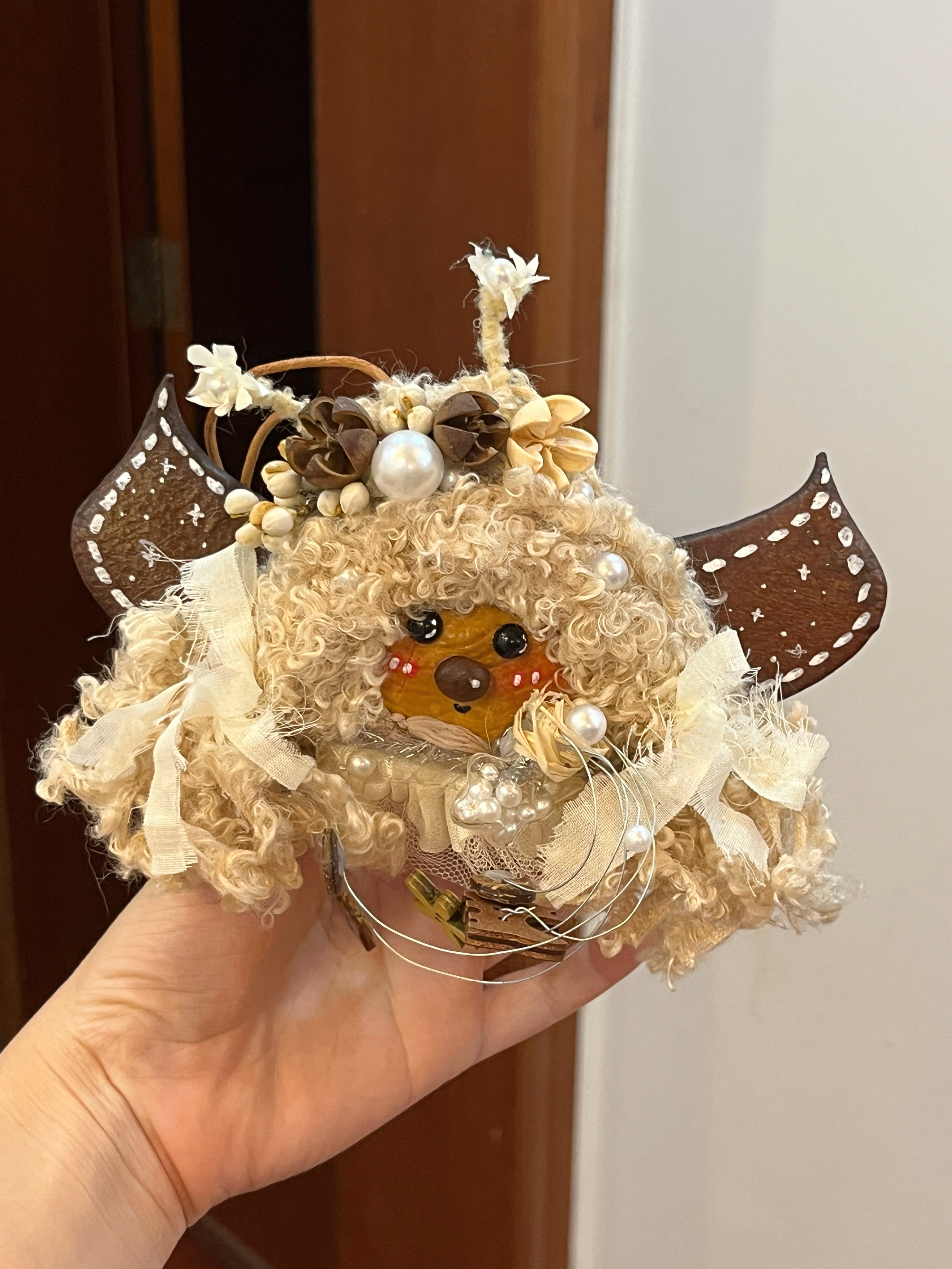Pearl Wing PeaPod Doll | Handmade Whimsical Fantasy Art Doll