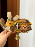Bunny Cottage PeaPod Doll | Handmade Single-Sided Art Doll