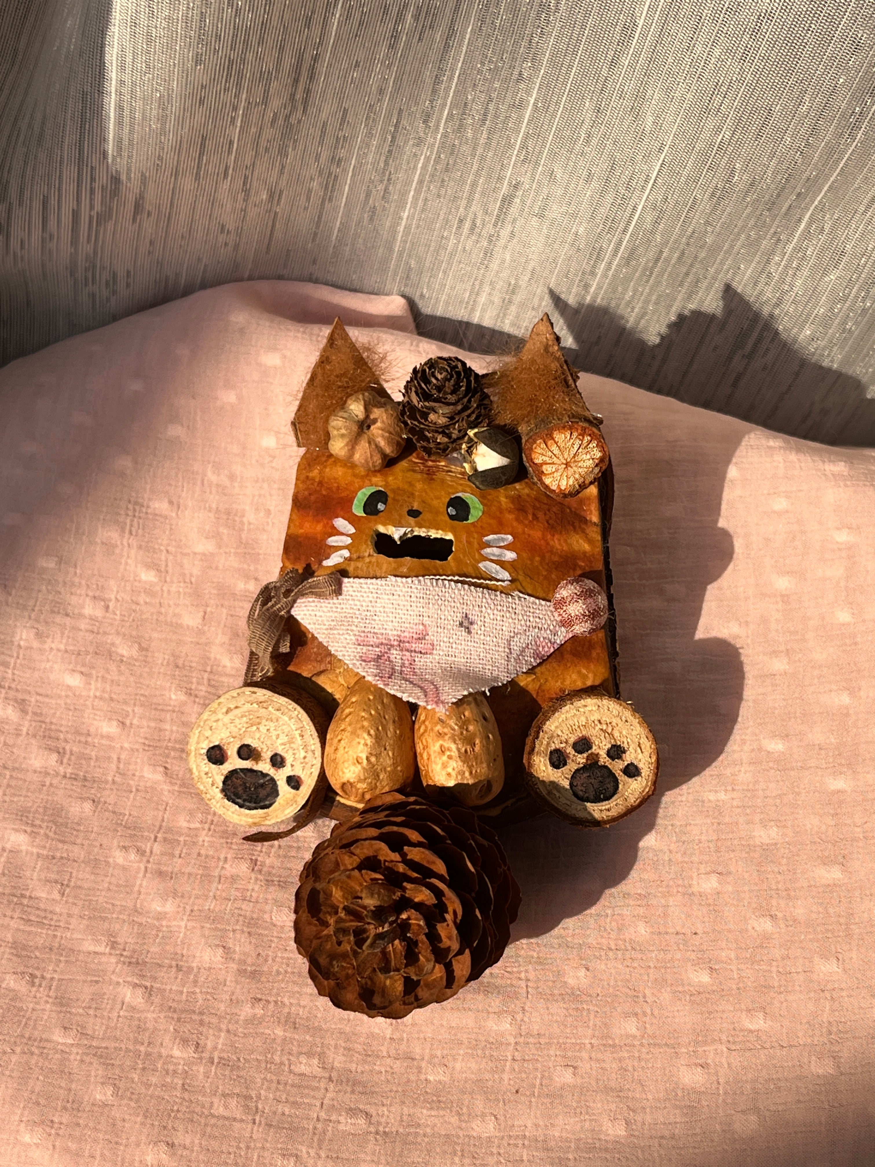 Little Fox PeaPod Doll | Handmade Woodland Bag Charm