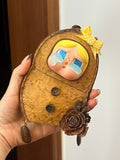 Crying Girl PeaPod Doll | Handmade Single-Sided Woodland Art Doll