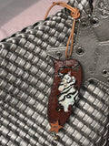 White Cat PeaPod Bag Charm | Handmade Hand-Painted Accessory