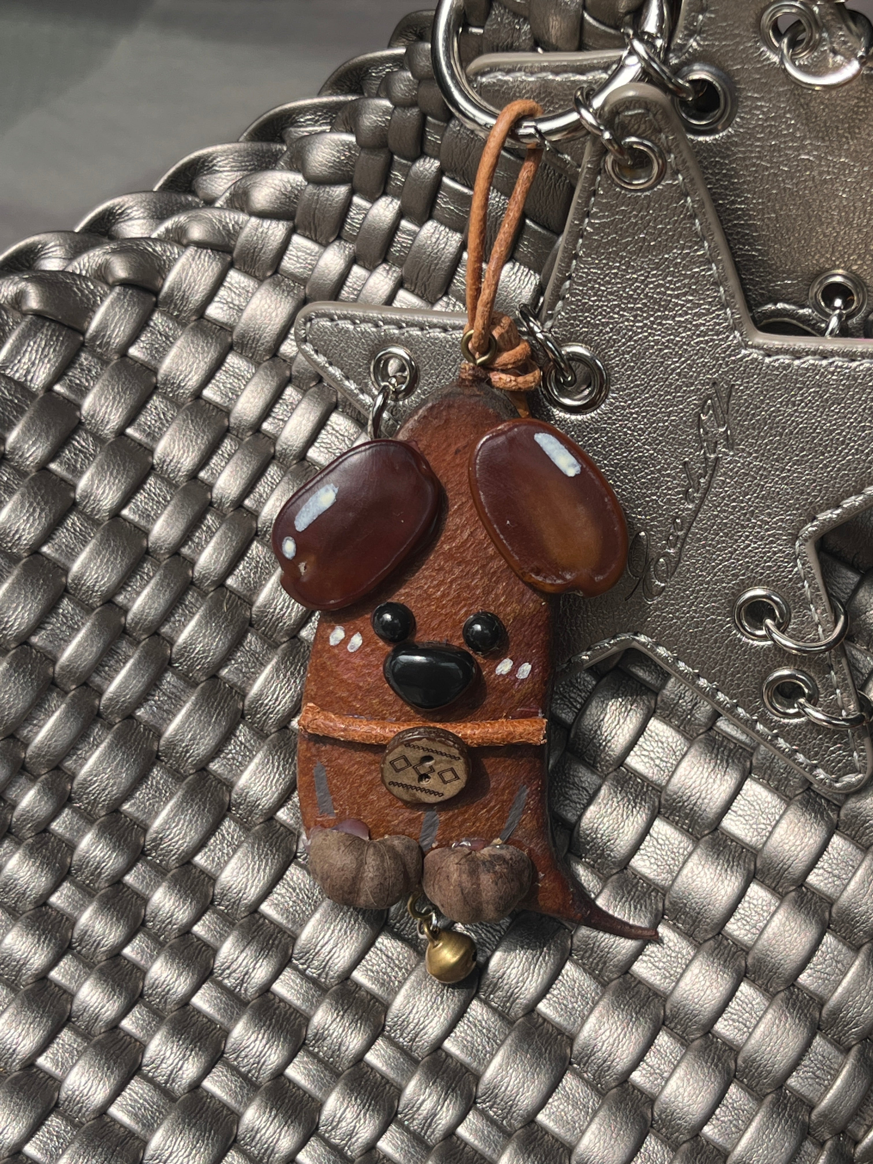 Little Puppy PeaPod Bag Charm | Handmade Woodland Accessory