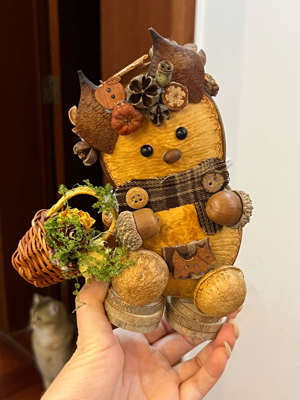 Sweet Woodland PeaPod Doll | Handmade Double-Sided Art Doll