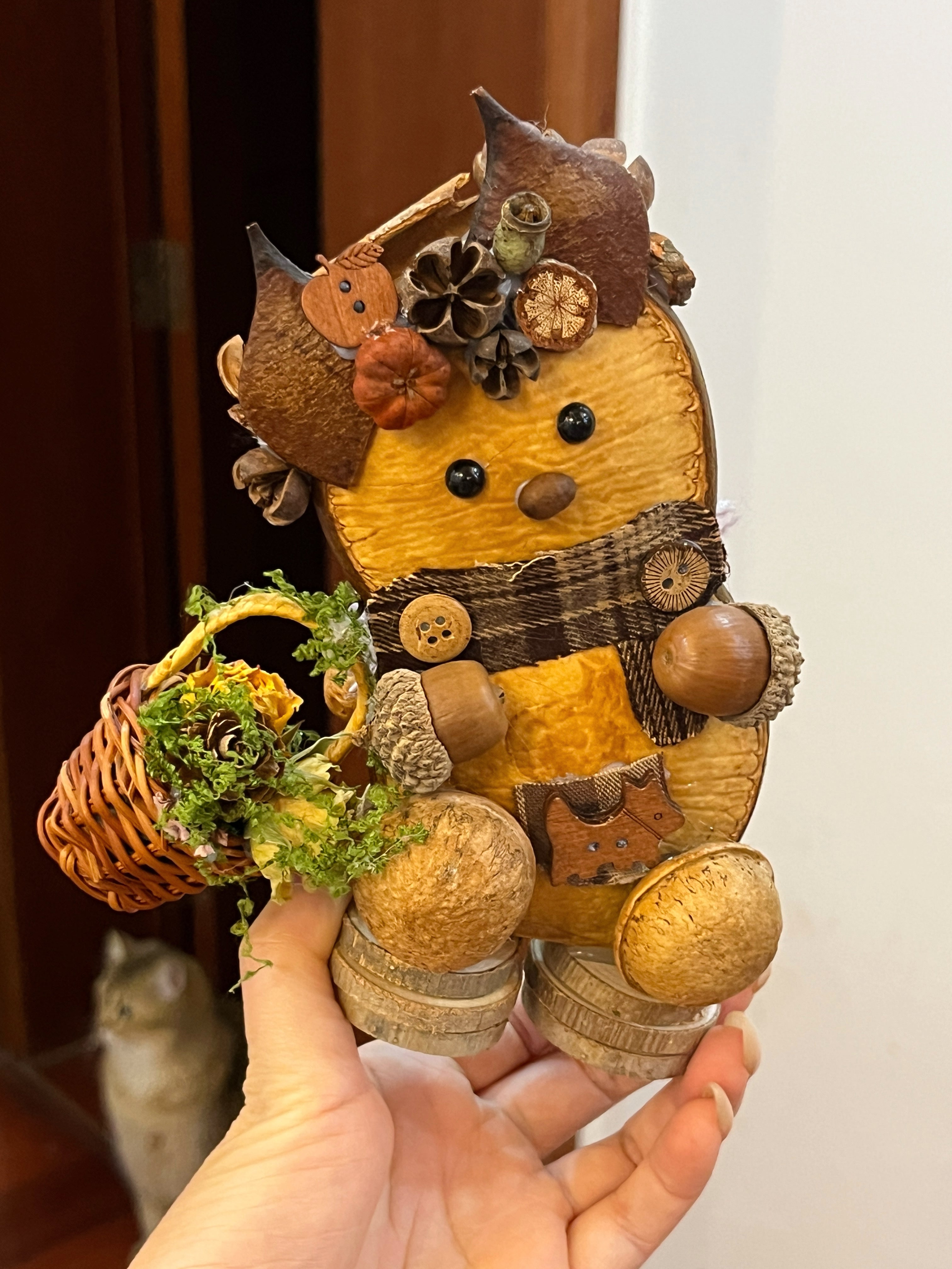 Sweet Woodland PeaPod Doll | Handmade Double-Sided Art Doll