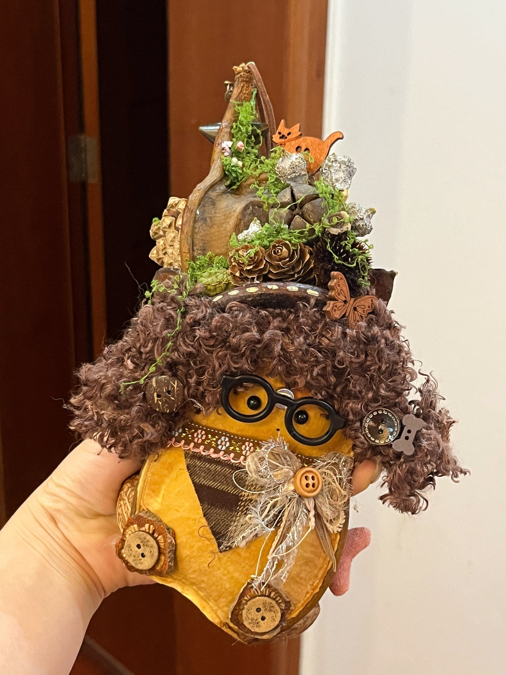 Forest Story PeaPod Doll | Handmade Double-Sided Art Doll