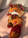Fox Spoon PeaPod Doll | Handmade Whimsical Woodland Art Doll