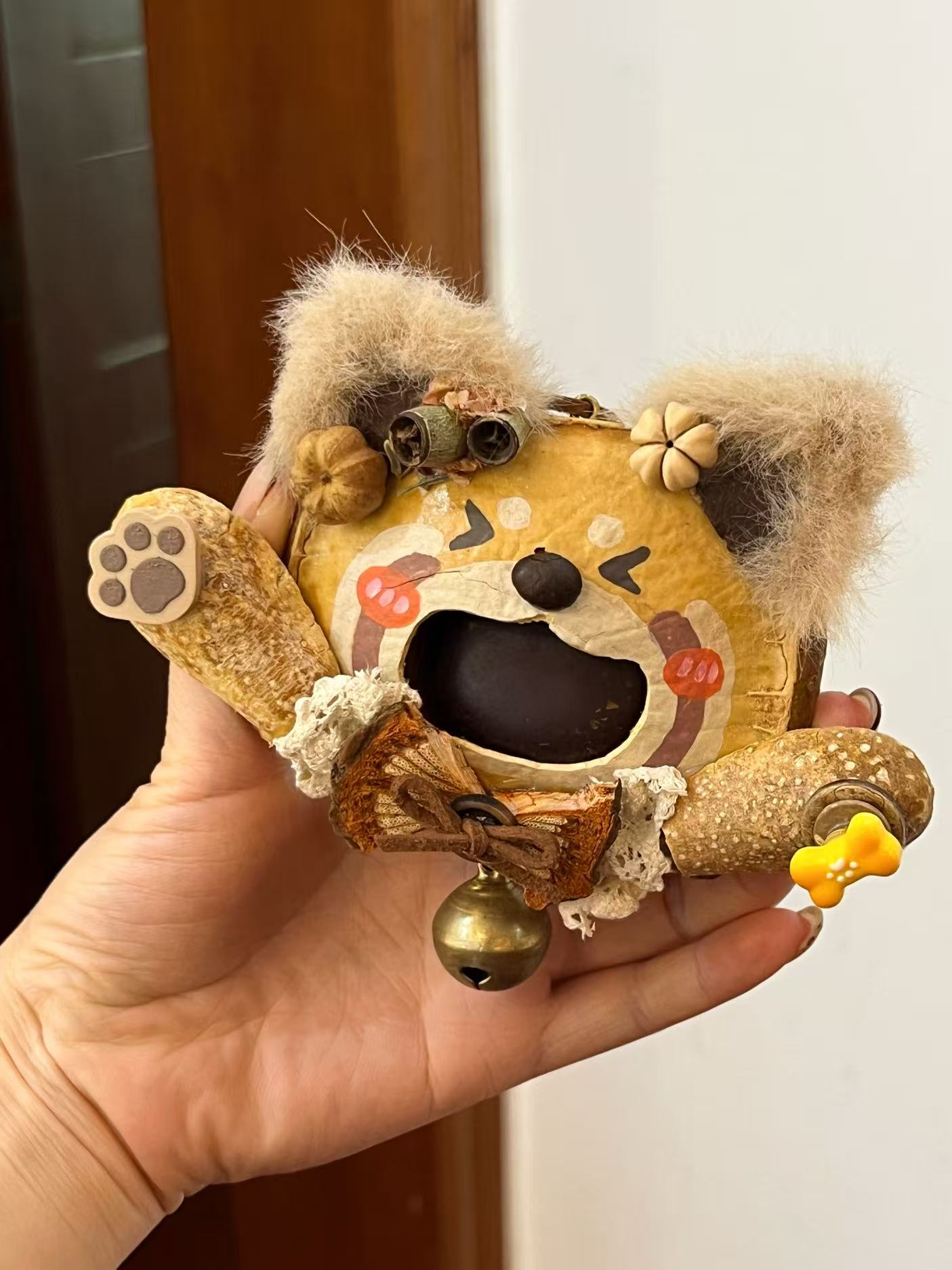 Crying Fox PeaPod Doll | Handmade Single-Sided Woodland Art Doll