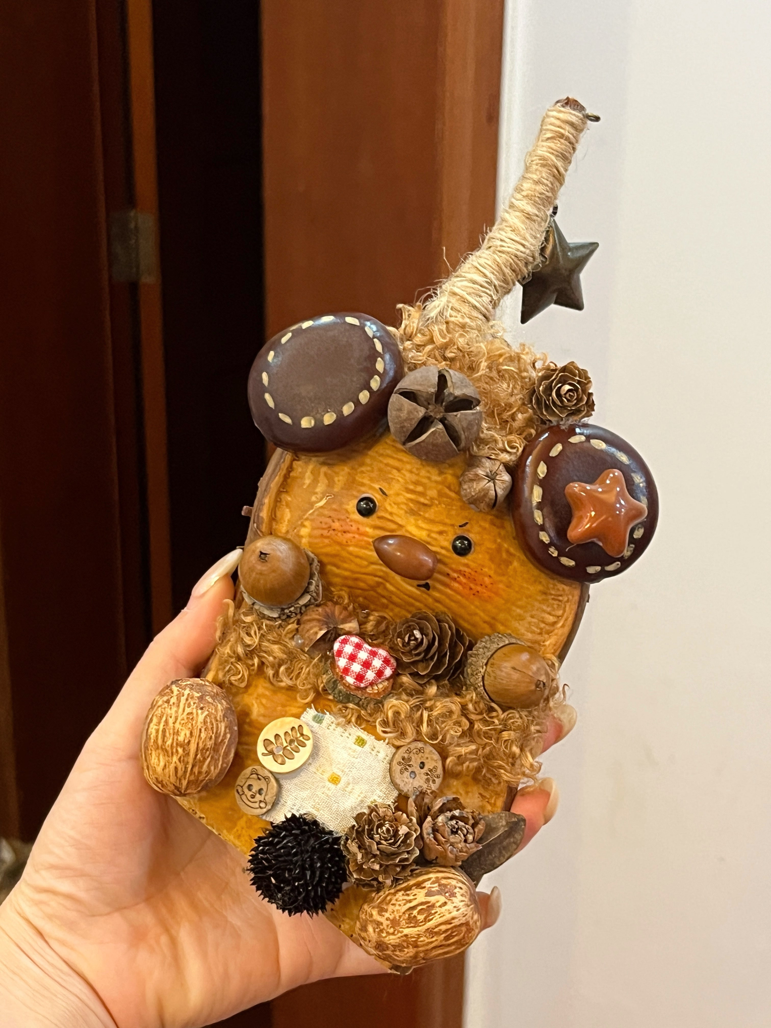 Vintage Phone PeaPod Doll | Handmade Whimsical Art Doll