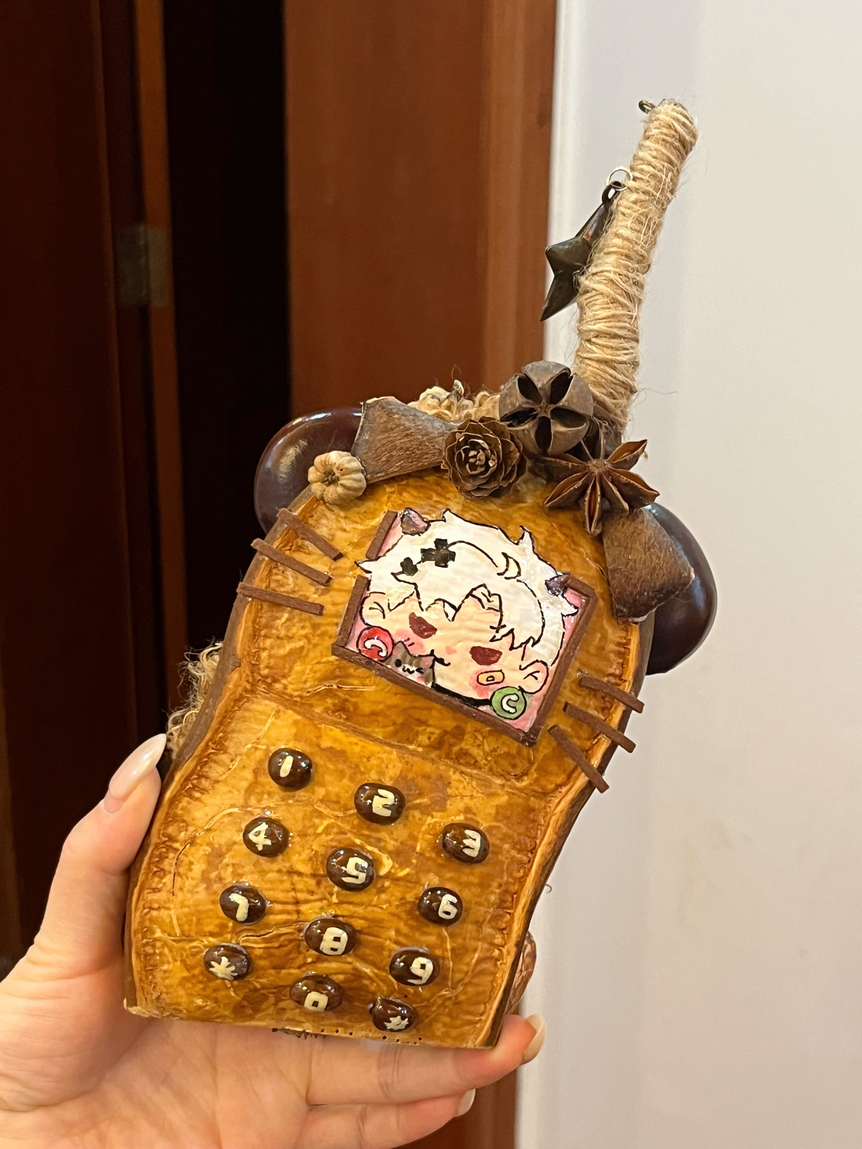 Vintage Phone PeaPod Doll | Handmade Whimsical Art Doll