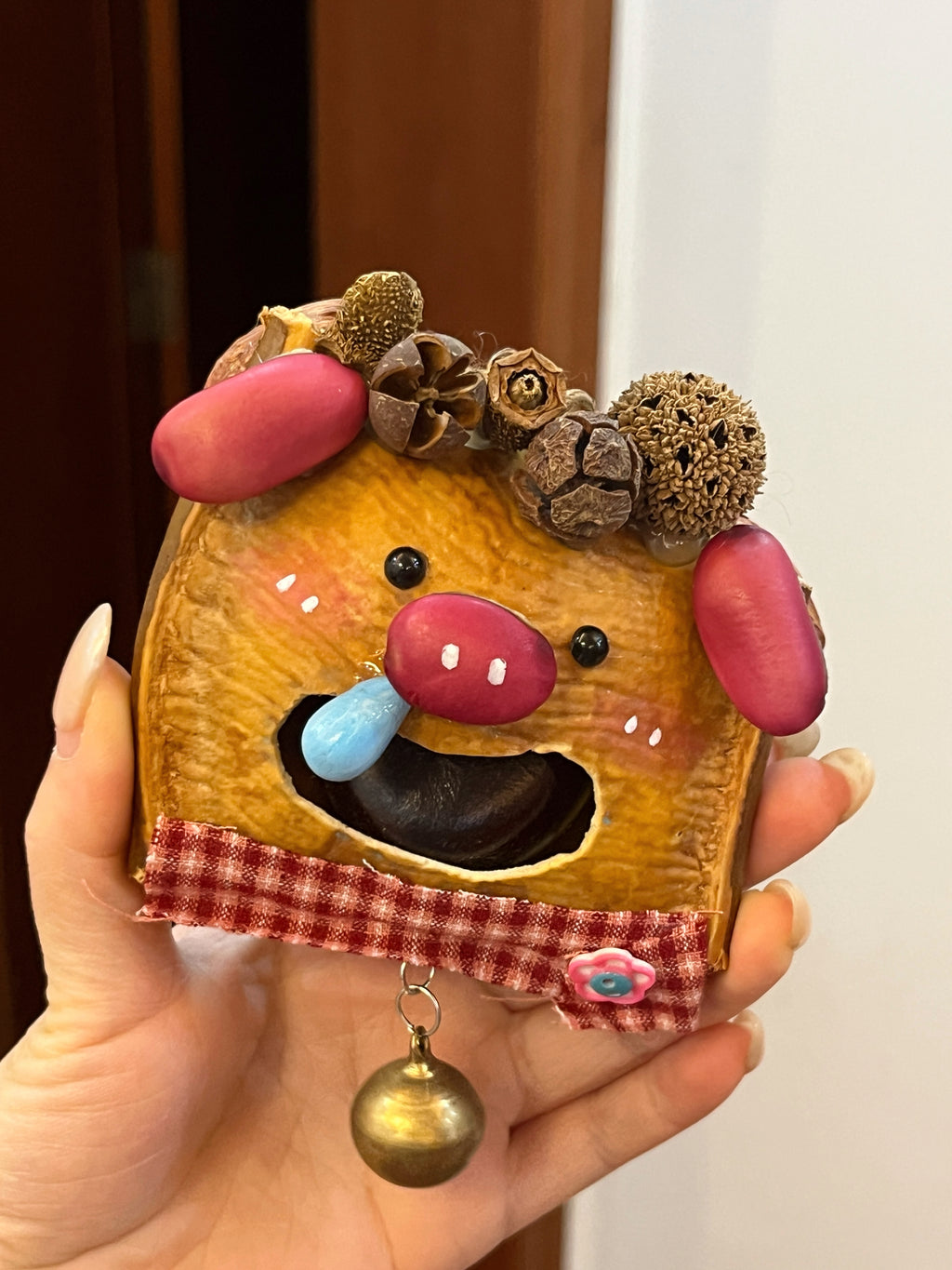 Glasses Bear PeaPod Doll | Handmade Whimsical Woodland Charm