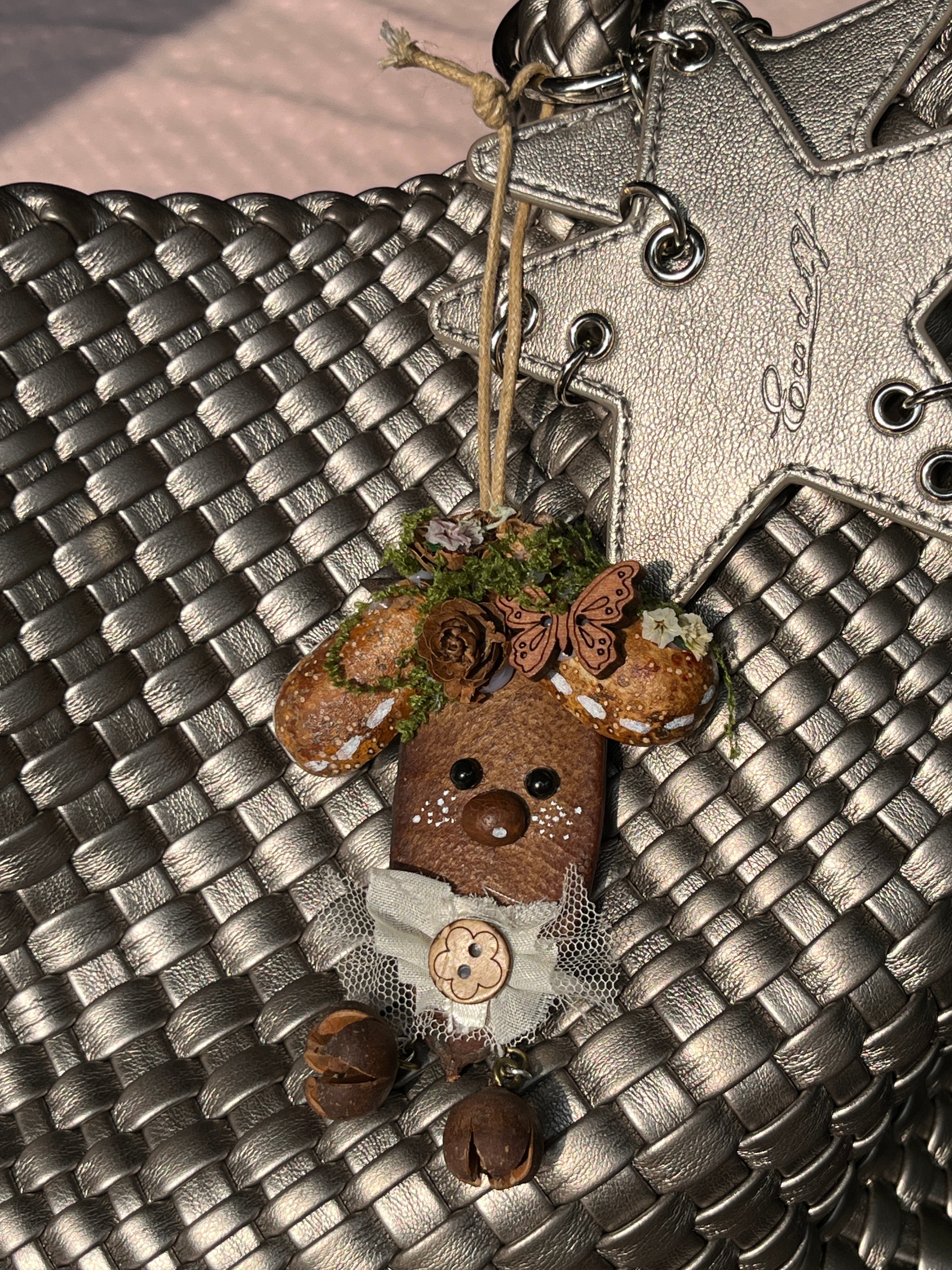 Butterfly Fawn PeaPod Bag Charm | Handmade Woodland Accessory