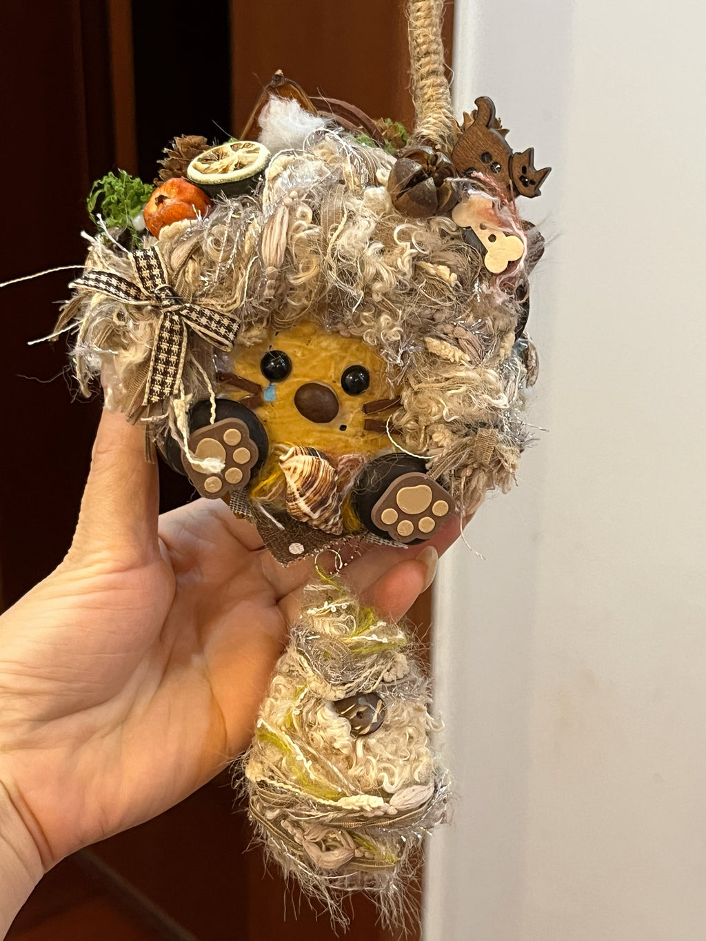 Woodland Tassel PeaPod Doll | Handmade Forest Hanging Charm