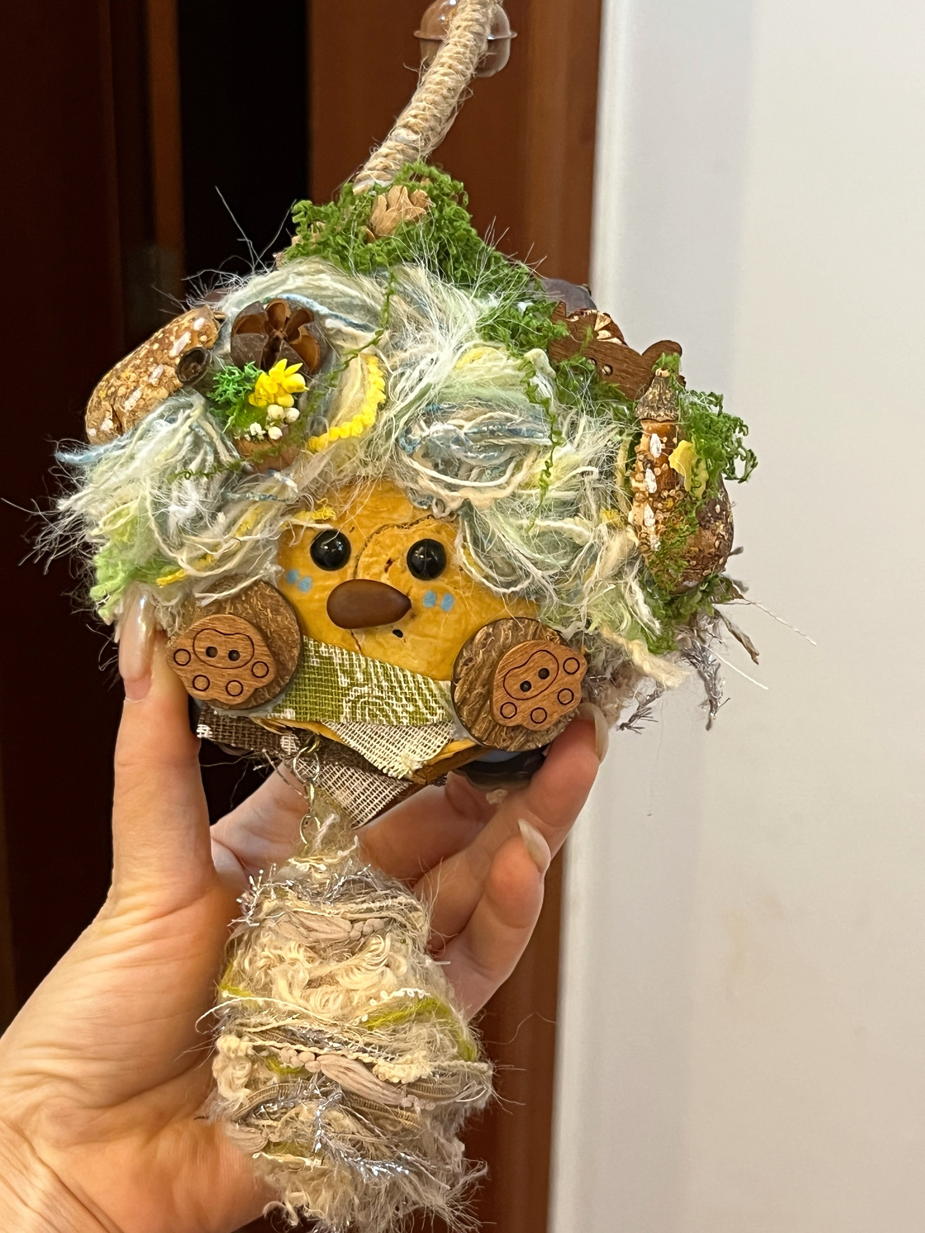 Woodland Tassel PeaPod Doll | Handmade Forest Hanging Charm